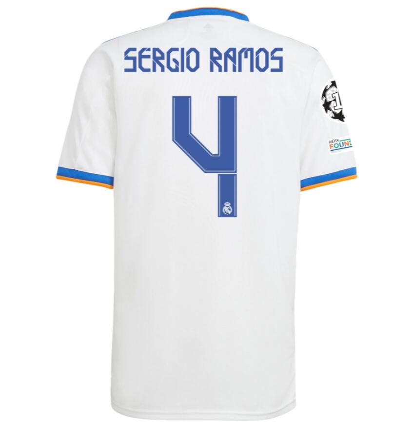 2021/22 Real Madrid Home Kit Soccer Jersey with SERGIO RAMOS 4 printing